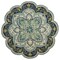 Laddha Home Designs 6' Blue and Green Floral Medallion Hand Tufted Wool Area Throw Rug